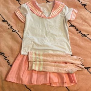 Pink School Girl Outfit & Socks Anime Costume 💗🤍